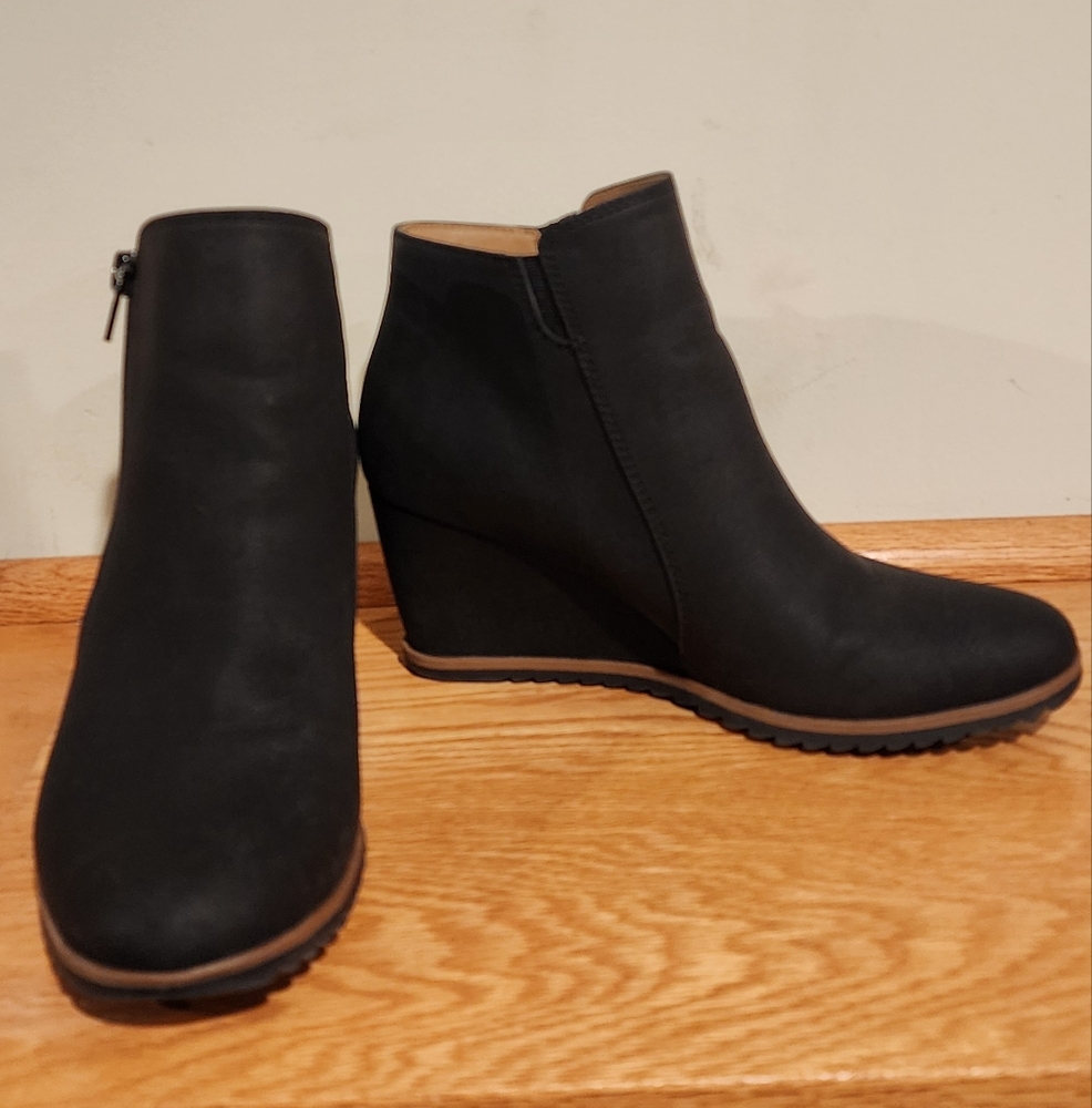 Black Wedge Ankle Boots